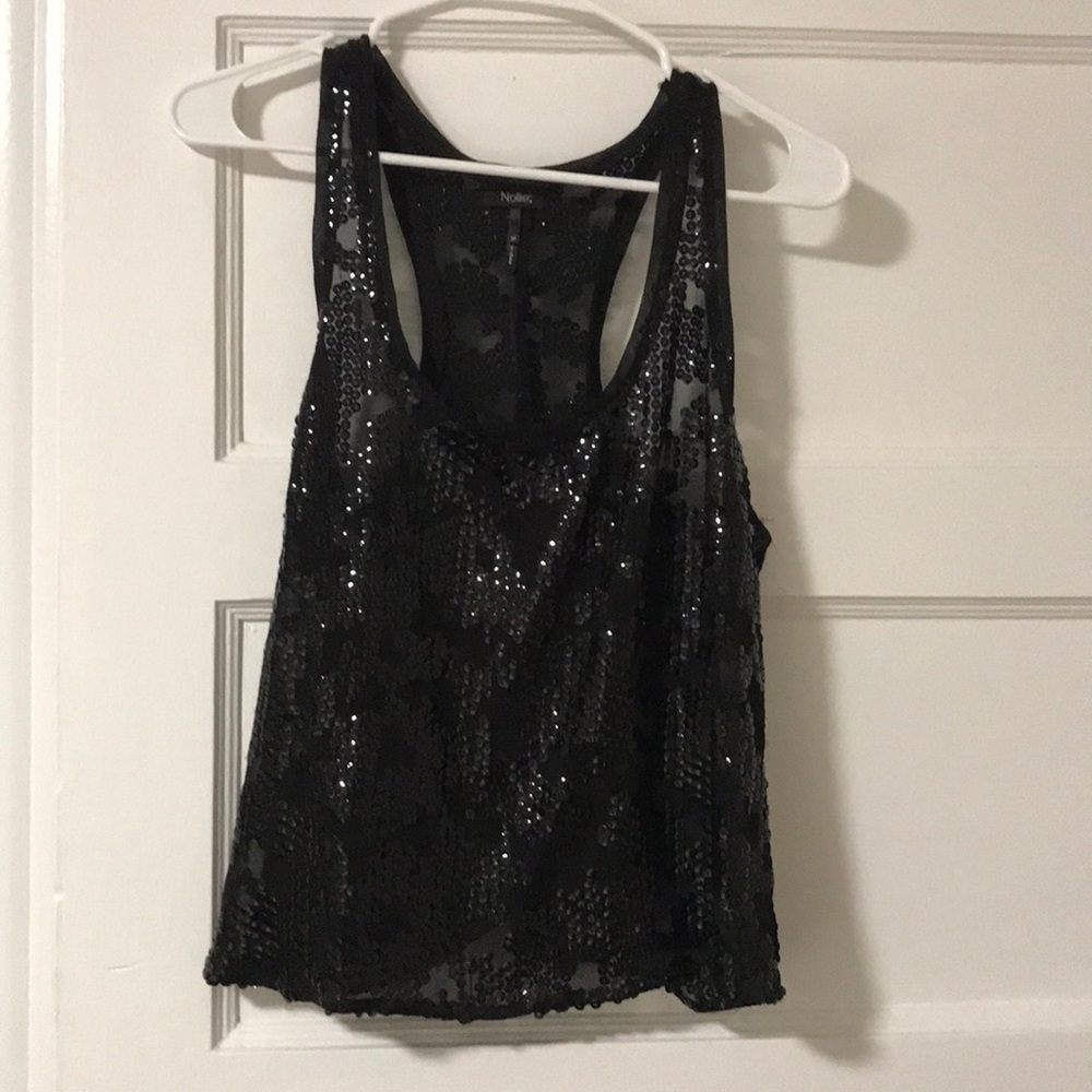 Black sequin tank top